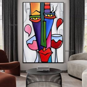 Handmade Picasso Abstract Figures Picture Blending In Face Wall Art Picture Handpainted Canvas Painting Living Room Decoration Home Living Room c (size: 150x220cm)
