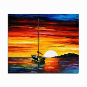 Frameless Abstract Sailing Seascape DIY Painting Handpainted Picture Painting On Canvas For Living Room Wall Artwork (size: 60x90cm)