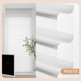 WELLSOURCE Manual 2"Shangri-la shades Non Blackout Light Filtering for Home, Office, Hotel, Club, Restaurant Custom Made Size (Color: WHITE(Light Filtering), size: Contact us)